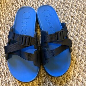 Chaco Kids Royal Blue Footbed Sandals with Navy Straps